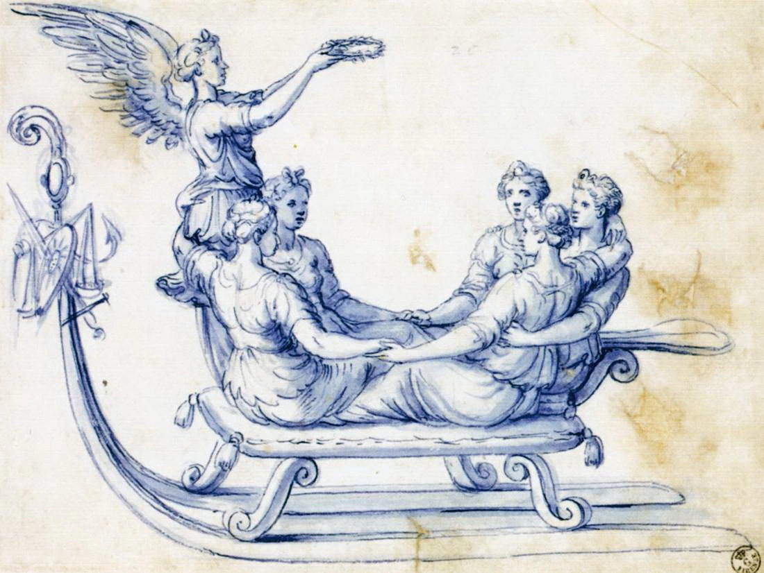 Schizzo per una slitta con un'allegoria della vittoria - Uffizi, Firenze